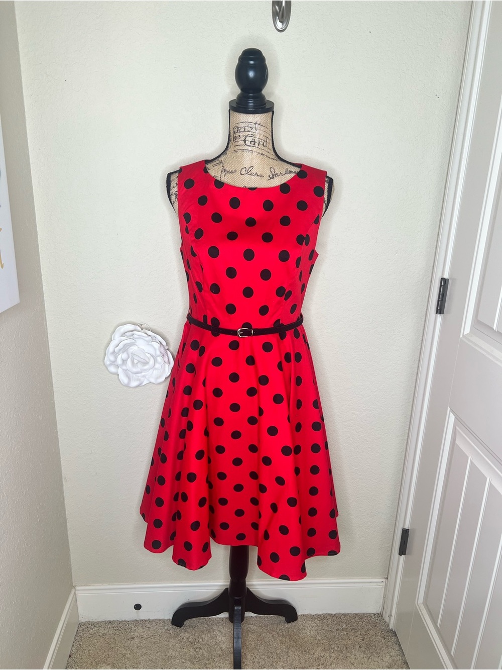 NTM: Grace Karin Red Black Polka Dot Fit Flare Swing Dress L